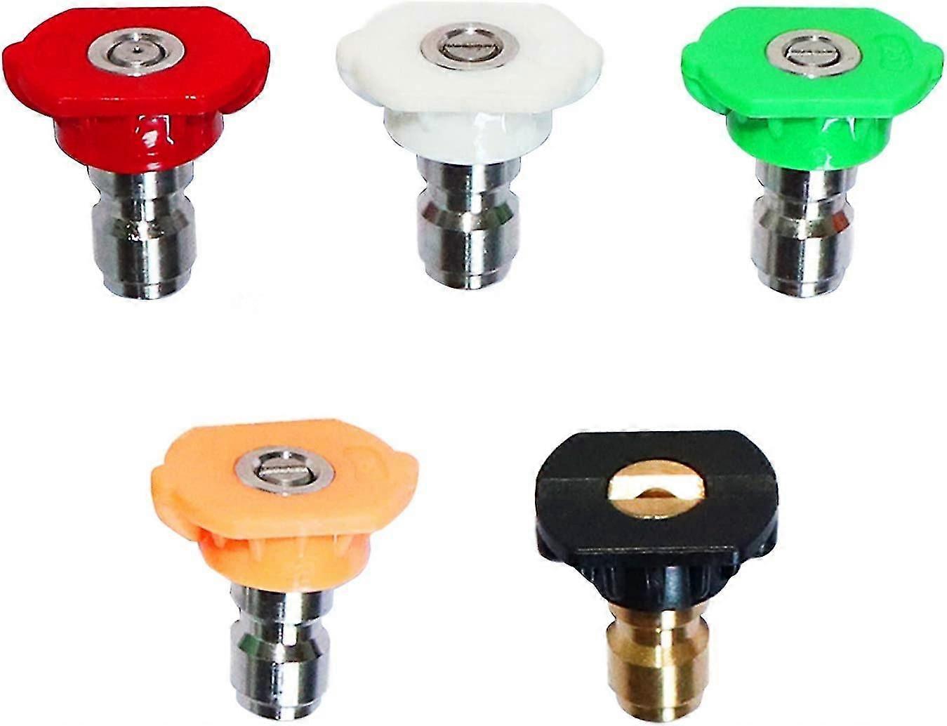 Pressure Washer Spray Nozzle Tips 1/4''quick Connector,4000 Psi 3.0 Gpm,5-pack Multiple Degrees(0152540 Degrees,soap)