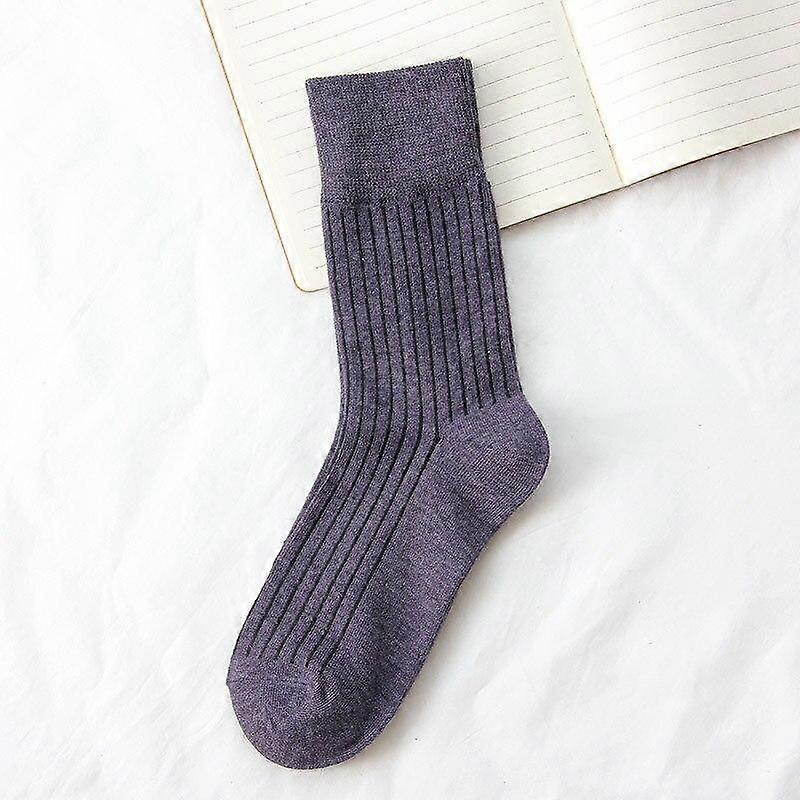 אופנה כותנה סרוגה נשים גרבי מעצבים צבע אחיד סגנון יפן חמוד גרביים ארוכים לנשים בנות גרב בגדי רחוב וינטאג '