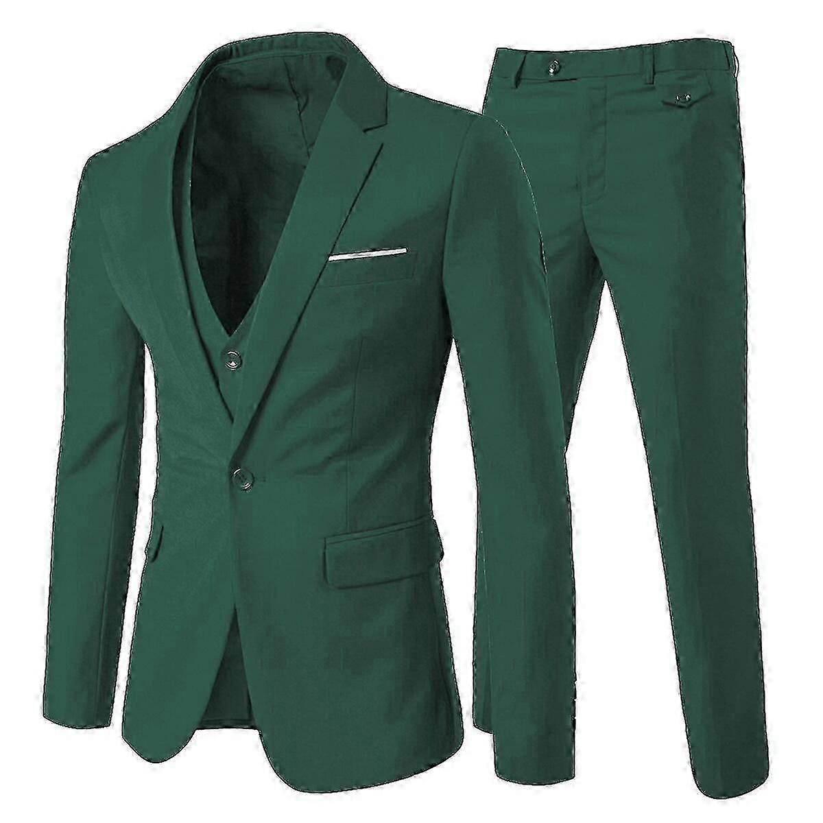 Ανδρικό Κοστούμι 3-piece Business Solid Slim Fit Suit Jacketpantsvest