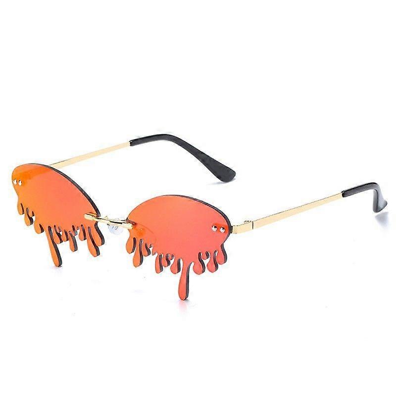 1 Pairs Tear Shape Sunglasses Rimless Sunglasses Narrow Sunglasses Colorful Frameless Glasses for Party