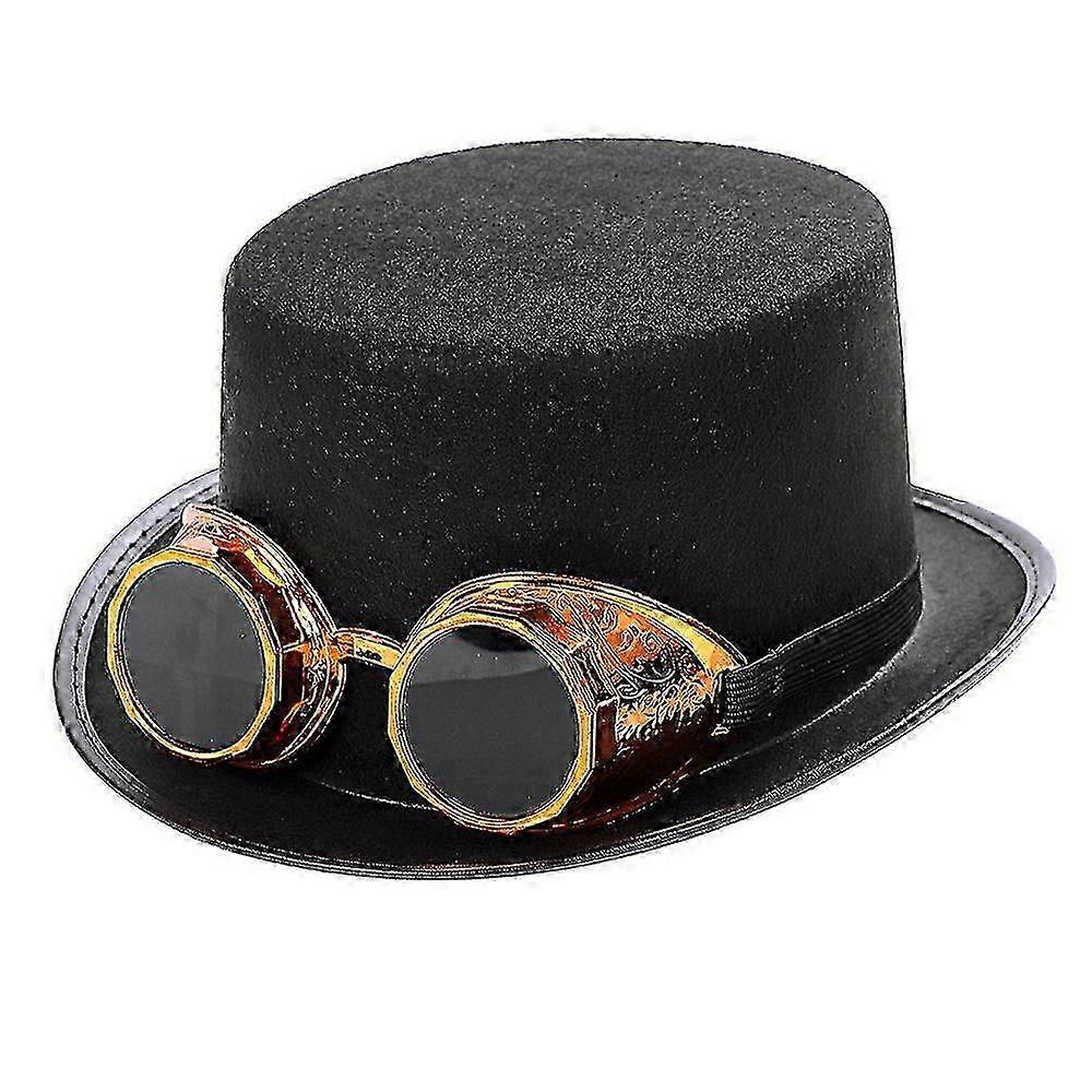 Steampunk Top Hat With Removable Goggles Punk Hat Steampunk Hat