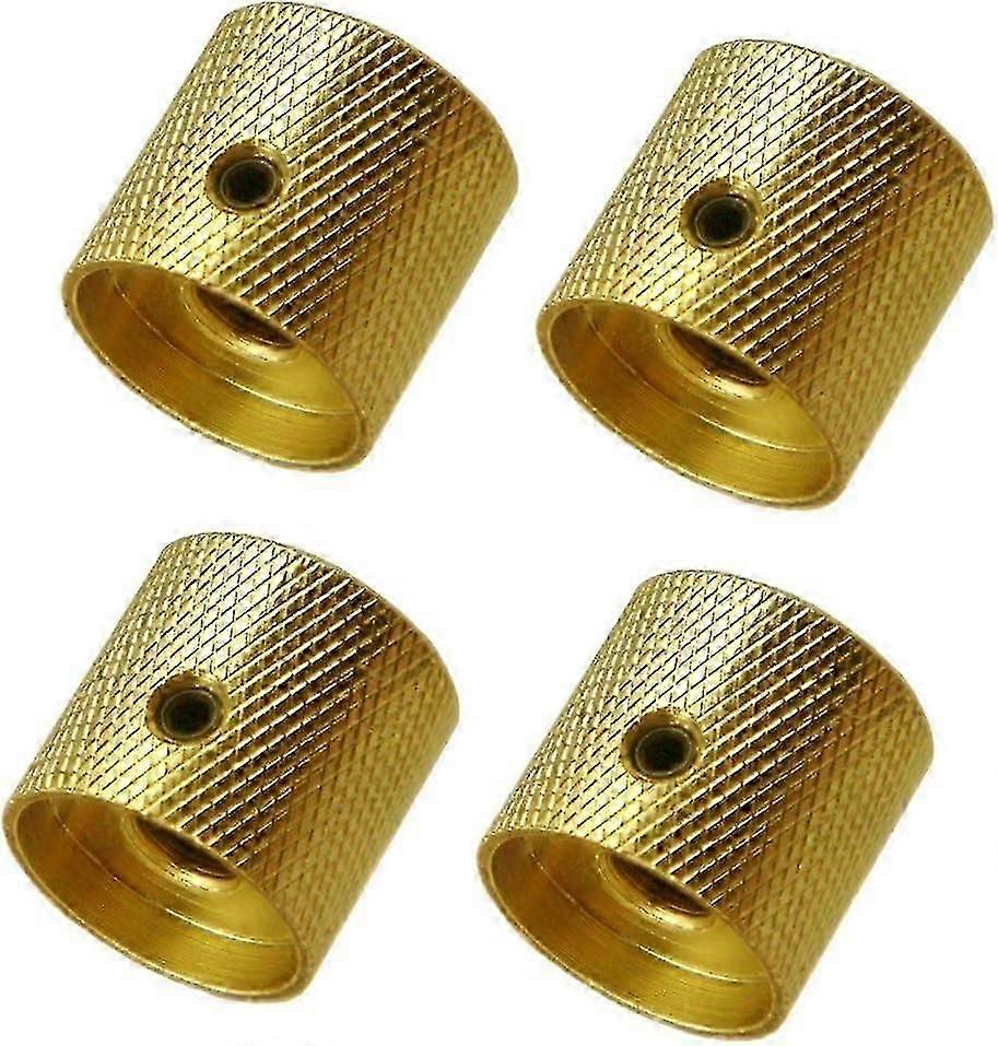 حزمة من 4 قطع النحاس قبة مقبض حجم نغمة التحكم في المقابض للغيتار الكهربائي باس نوع المسمار (ذهبي)