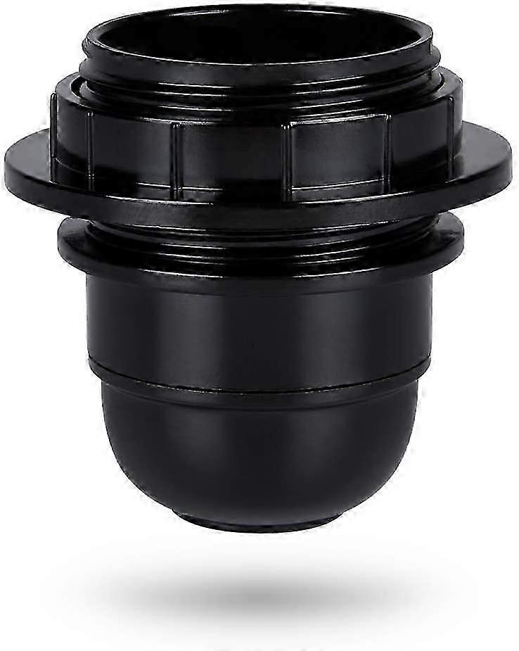 Black E27 Screw Socket - E27 Lamp Socket Plastic Ring - E27 Bulb Socket - E27 Bulb Socket Holder for Ceiling and Pendant Lamp [Energy Class A++]