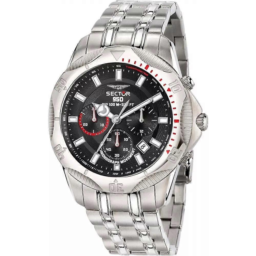 Sector 950 Black Dial Steel Chronograph