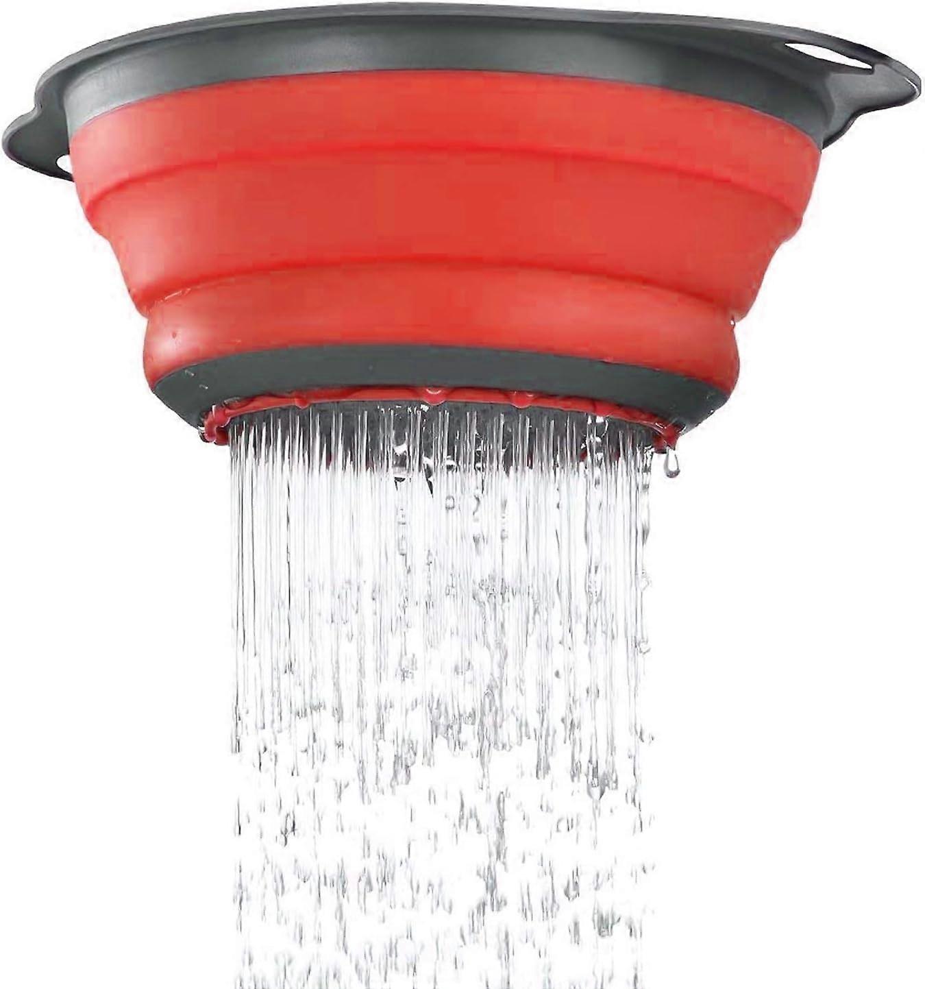 Durable Design Collapsible Colander, Silicone Strainer With Comfortable Handle For Space-Saving Storage, Perfect For Pasta, Vegetables And Fruits,