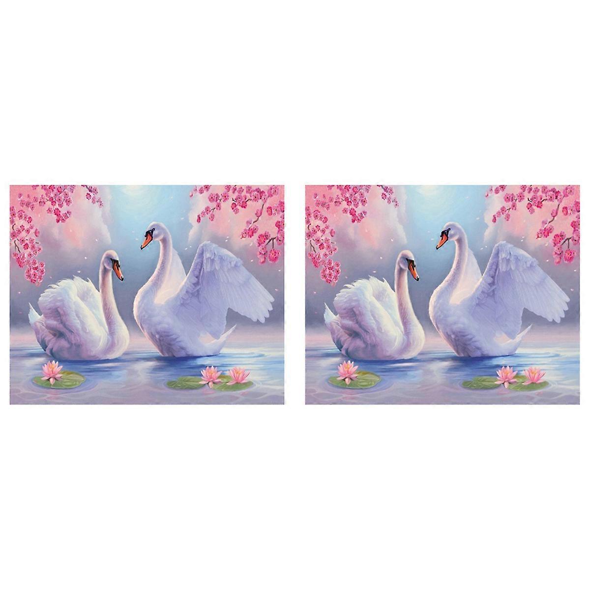 2X Diamond Embroidery Swan Pictures of Rhinestones Diamond Mosaic Animals Full Square Diamond
