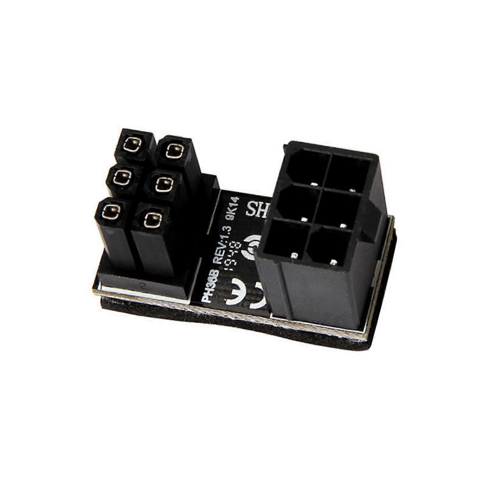 GPU VGA PCIe 8Pin Power Adapter GPU PCIe 8Pin 180 Degree UTurn Power Adapter Board For Desktop Graphics Cards Connector