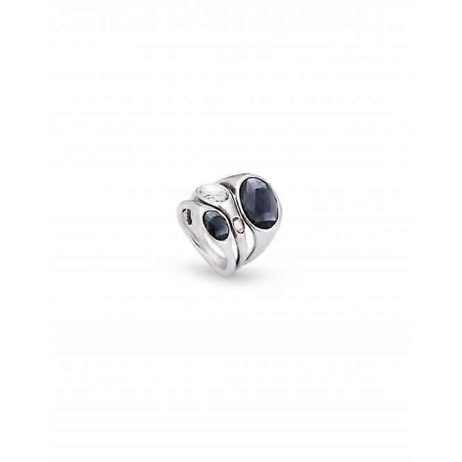 Sunshine Sterling Silver Plated Faceted Crystal White Pink Ring ANI0809MCLMTL