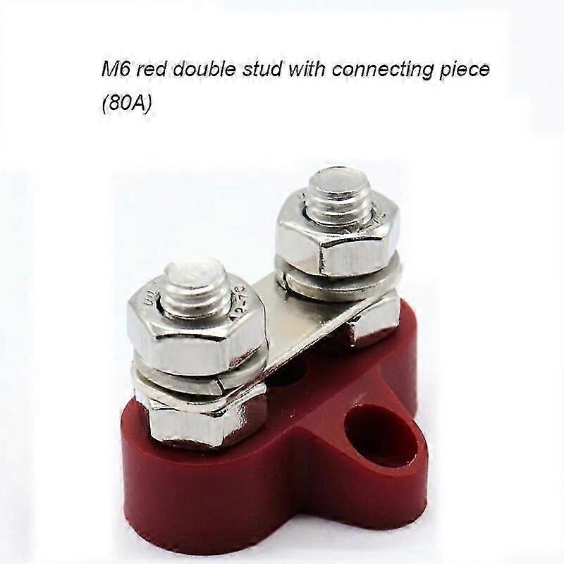 Vermelho/preto duplo bloco terminal M8/M6 parafuso fixo fio conector caminhão RV iate barramento