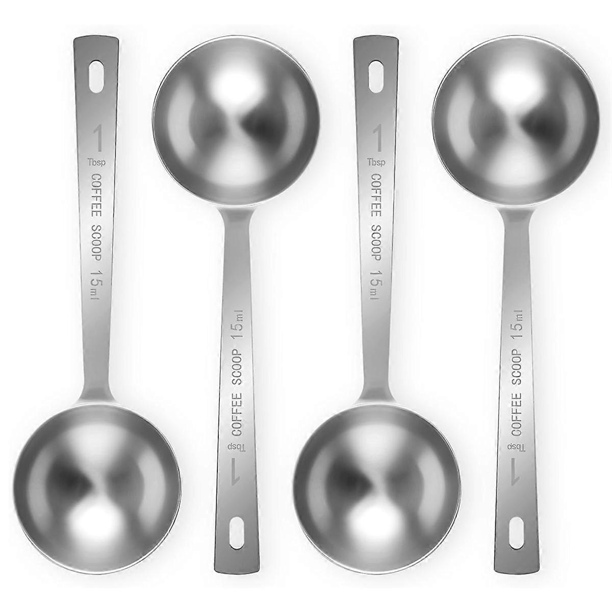 4Pcs κουτάλι καφέ - 1 κουταλιά της σούπας κουτάλι μέτρησης, 15ML κουτάλια καφέ από ανοξείδωτο ατσάλι, Long Han
