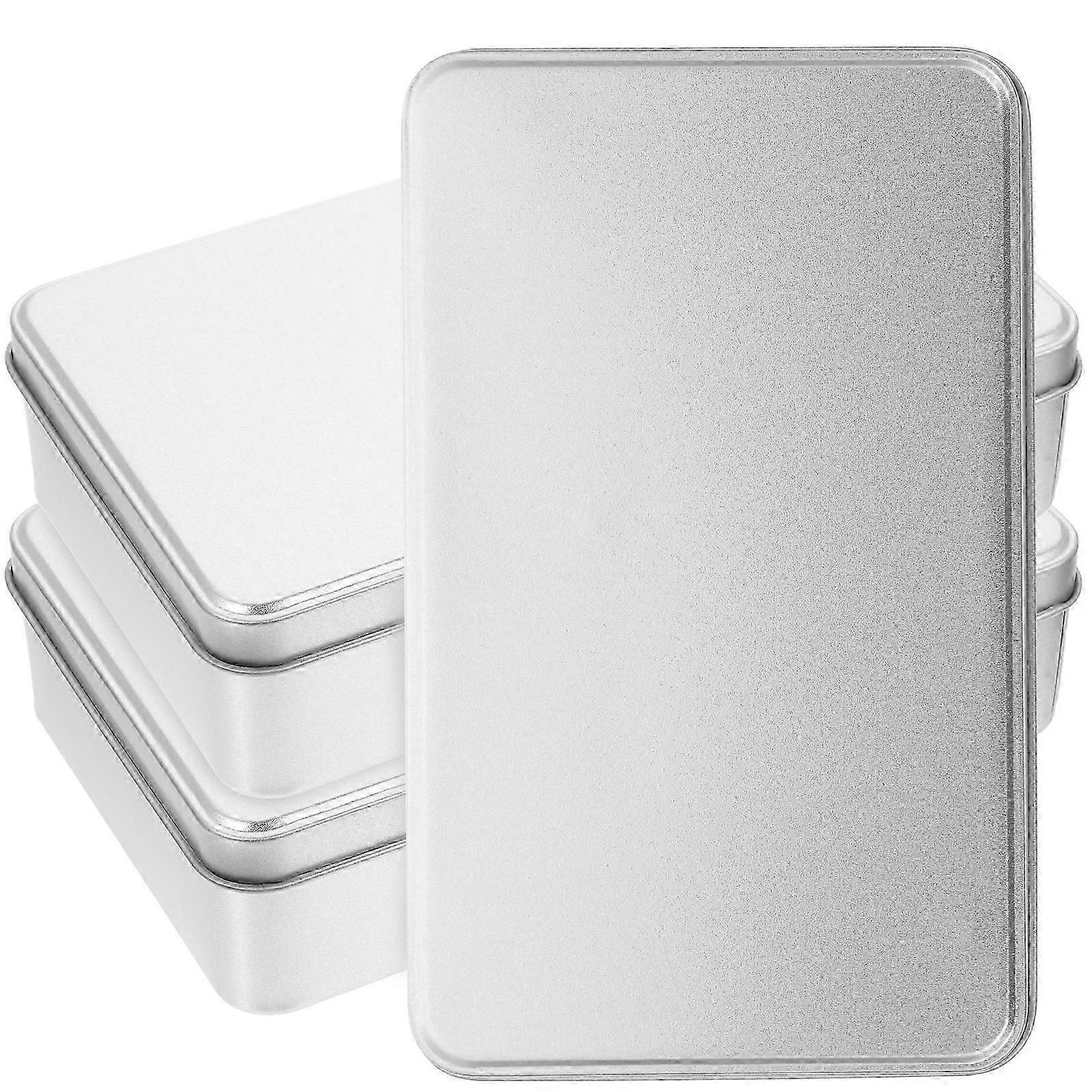 3pcs Small Tin Box Empty Rectangle Tinplate Box Tinplate Containers Tin Box With Lid