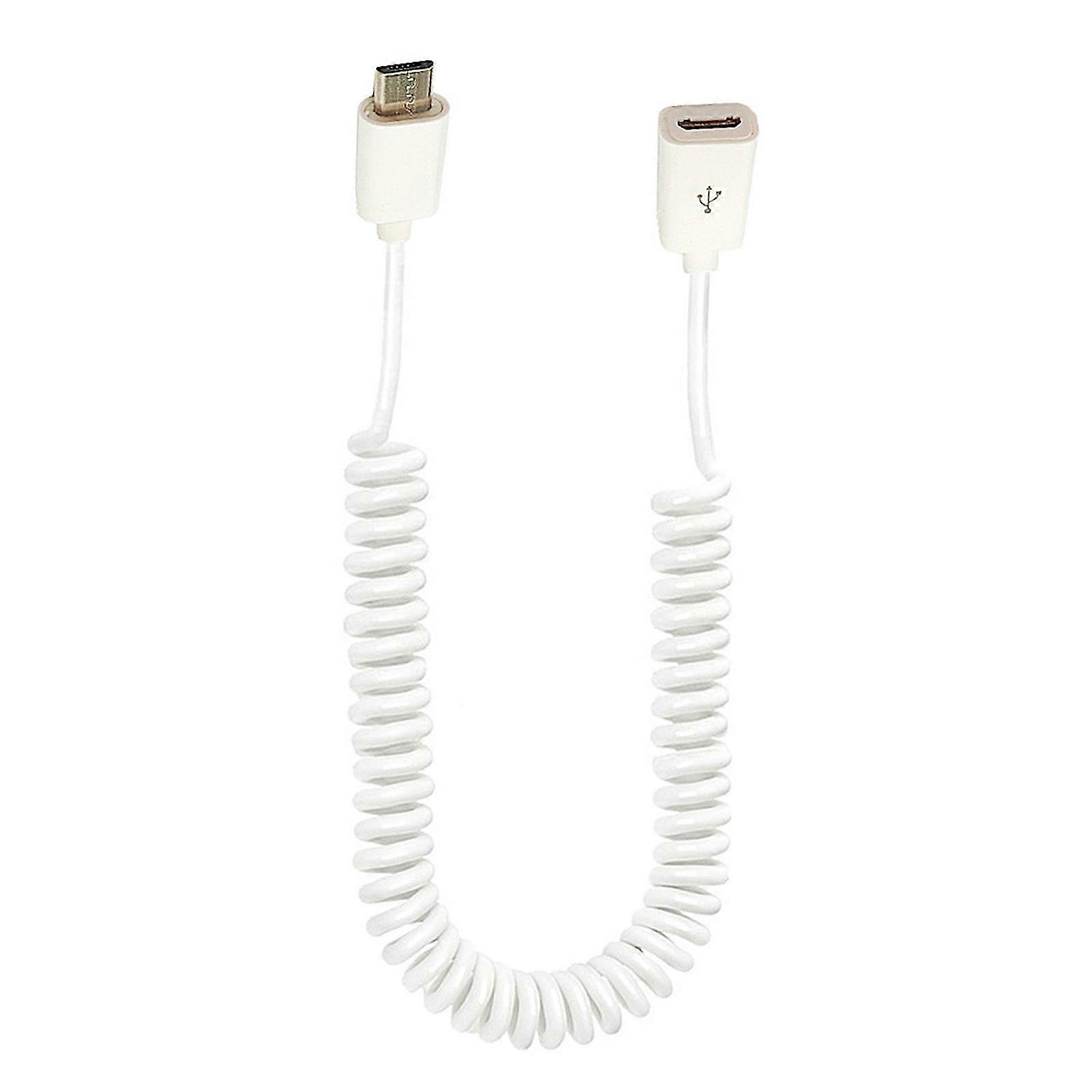 Durability Micro USB Cable for Micro USB Devices Charging Cord Solder Joints Spring Cable Sync & Charging Cable  White