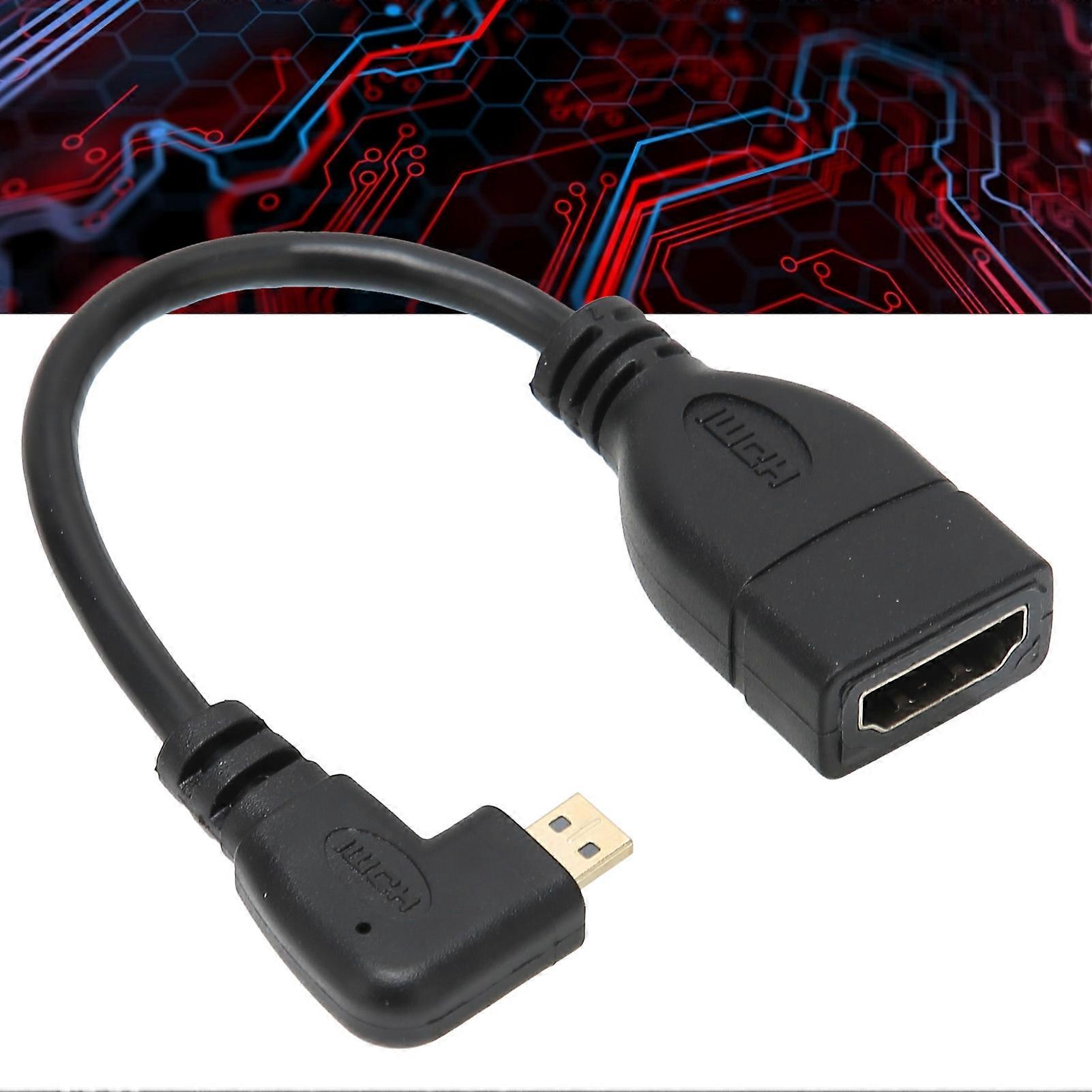 HD Multimedia Interface Adapter Cable 15cm Black 90° Angle