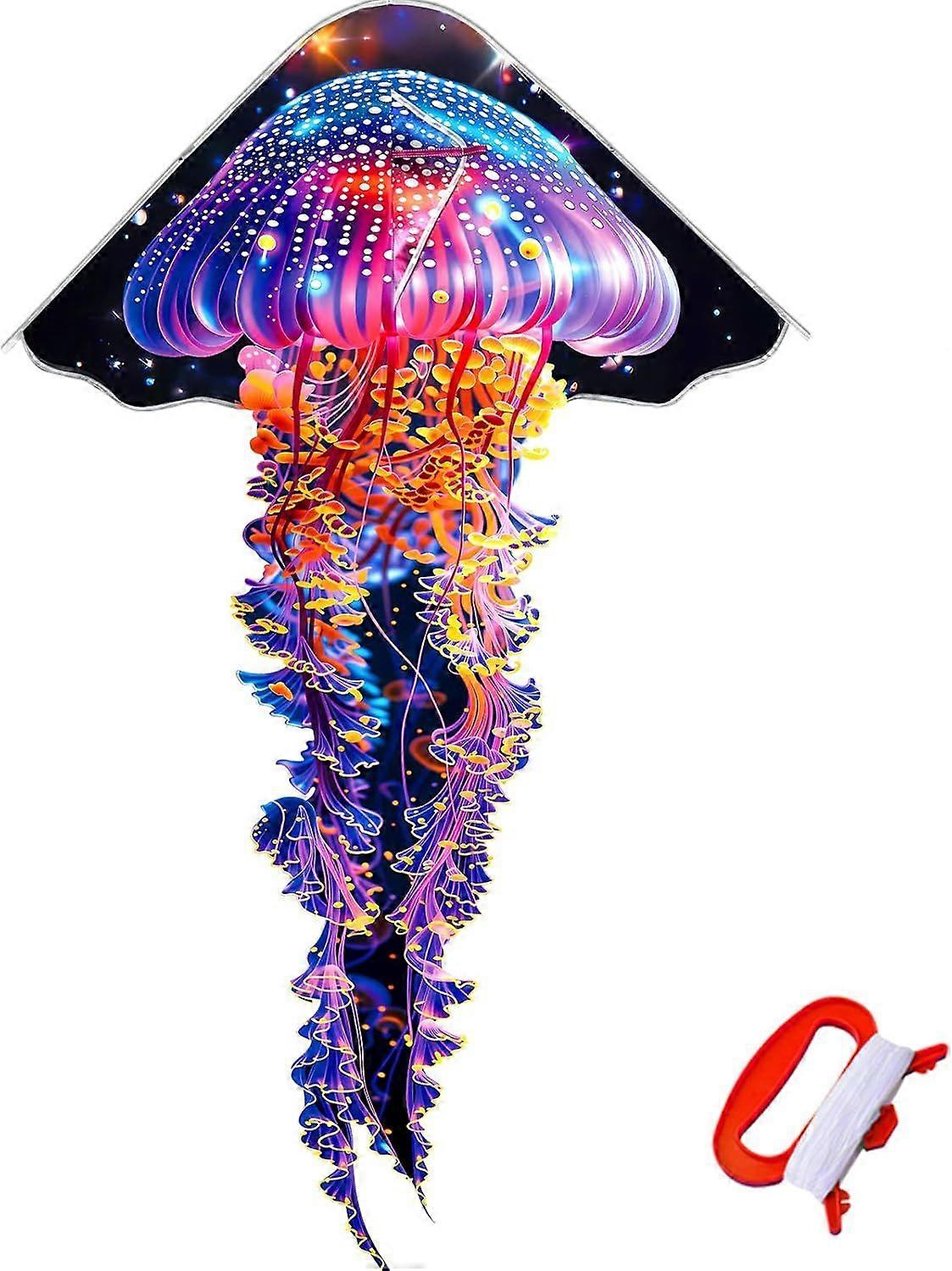The jellyfish kite that touches the sky is suitable for children and adults, easy to fly, with exquisite fabrics and unique structural design.