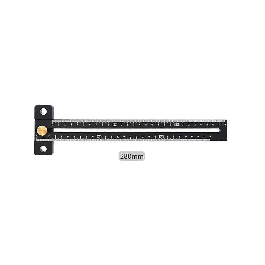 Aluminum Alloy 180/280mm Scale Metric Measure Scribing Ruler for T Shape Woodworking Carpentry Marking Tool