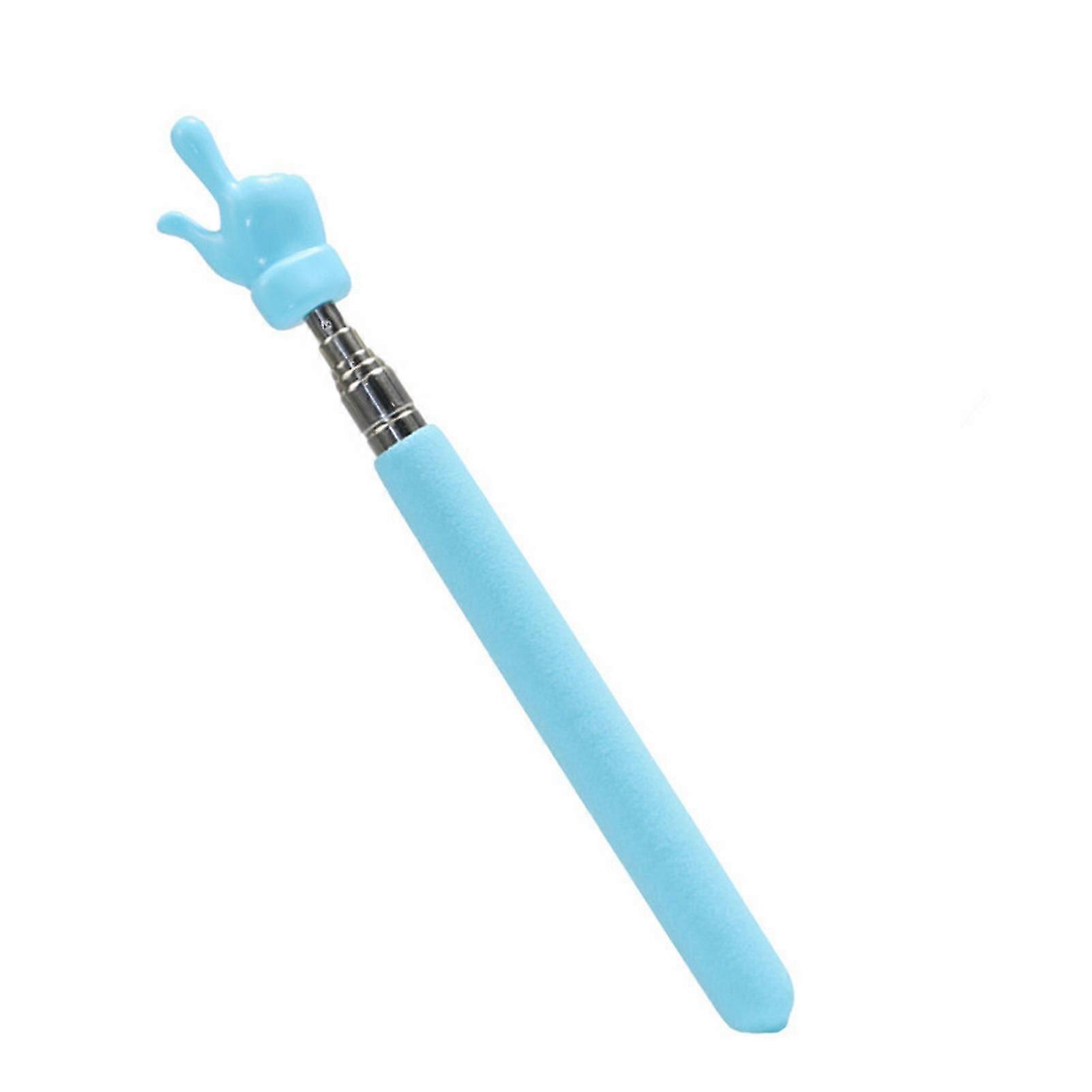 Retractable Teacher Pointer Colored Non-slip Handle Finger Design Stainless Steel Telescopic Rod Guiding Multifunctional Long Teaching Pointer Whitebo