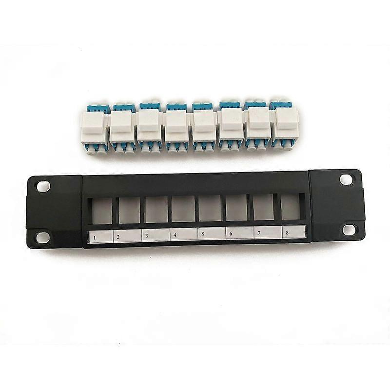 8 Port Straight-Through LC Optical Fiber Patch Panel RJ45 Network Cable Adapter