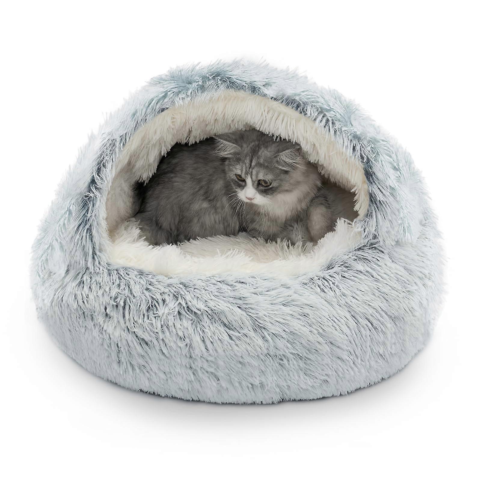 Plush Hooded Calming Cozy Cat for Bed Indoor Cats Self Warming