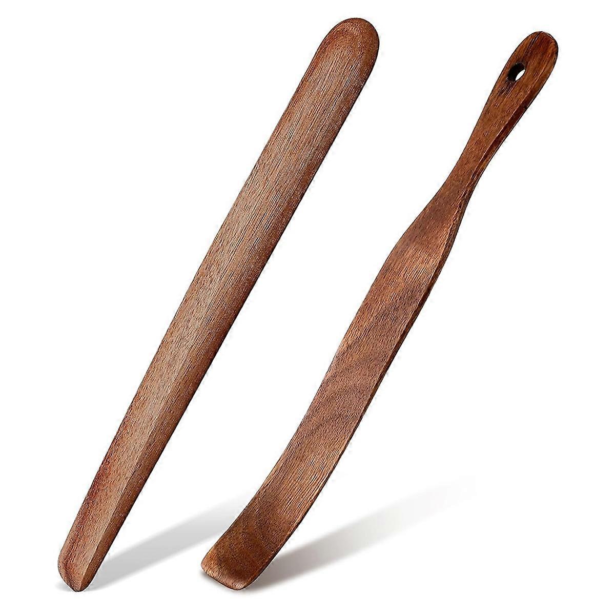 11 Inch Wooden Sourdough Bread Mixing Stir and 13 Inch Wooden Spatula Paddle Stirring Stick for Mixing Tool