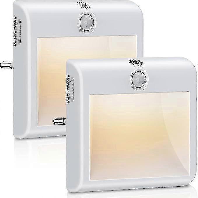 Indoor Motion Sensor Night Light Socket Set of 2 with Stepless Dimming