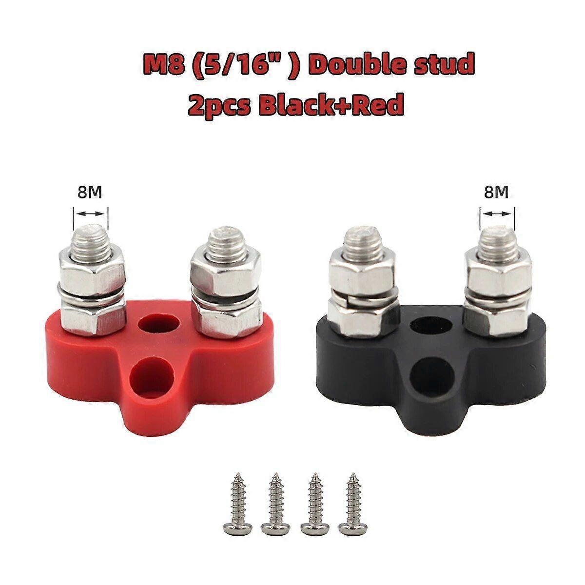 M6 M8Terminal Block Stud 5/16\" 1/4\" BusBar Positive Negative Heavy Duty Power Distribution Stud DC 48V for Truck RV Boat Ship