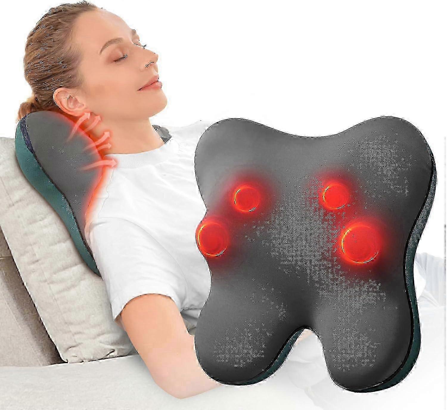 Ezback Shiatsu Neck Massager with Heat and Corded Massage Pillow for Men/Women - Gift for Pain Relief and Deep Tissue Therapy by Bob and Brad