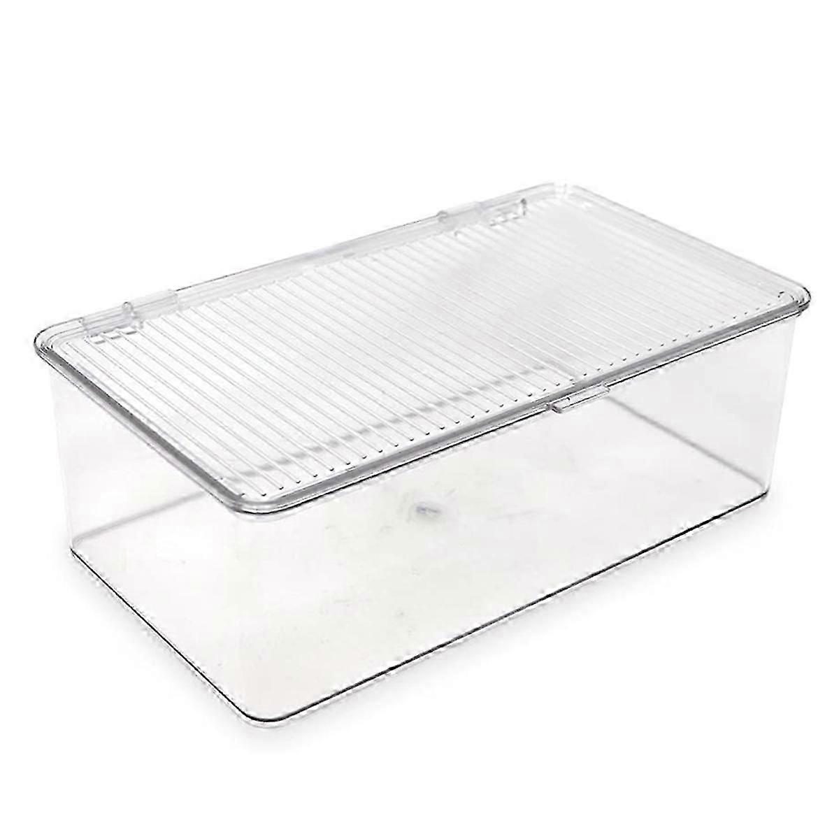 Medium Stackable Organizer Bin Clear Storage Box, Home, Office, School, Fridge, Bathroom, Kitchen, Pantry Container,
