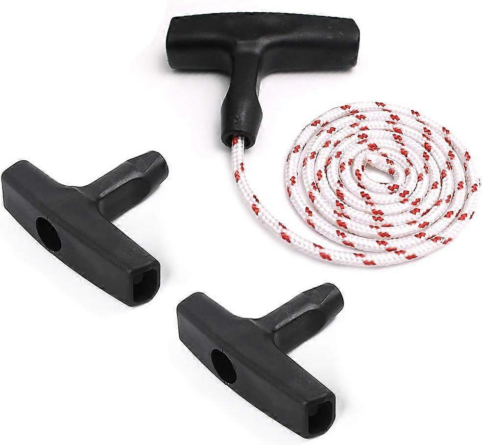 Starter Handle Lawn Mower Recoil Starter Rope with 3 Pieces Starter Handle Cord Mower Accessories for Most Lawn Mowers