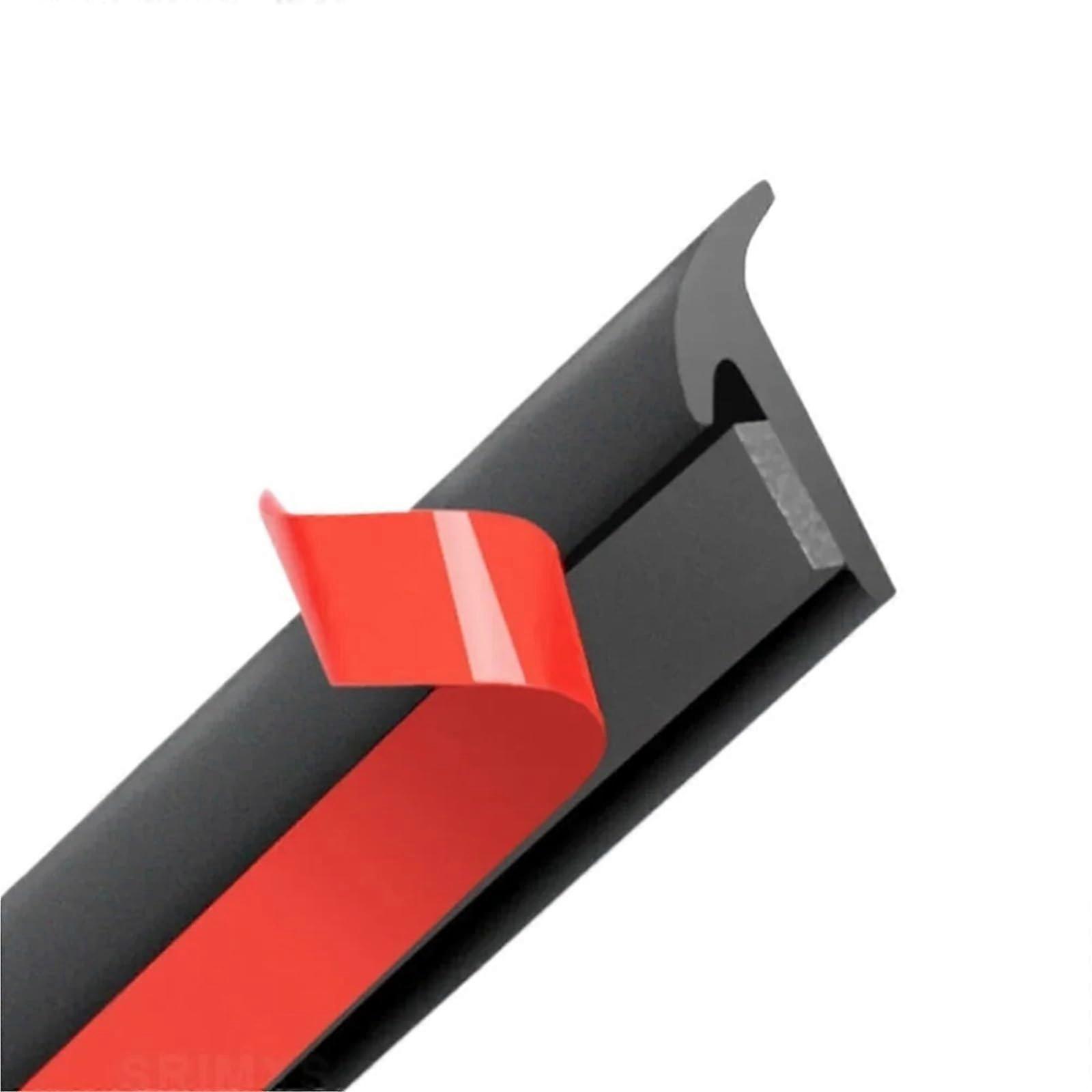 4M T-Shape Rubber Car Door Seal Strip Weatherproof Moulding Trim for Hood Trunk Edge with Double-Sided Adhesive Tape