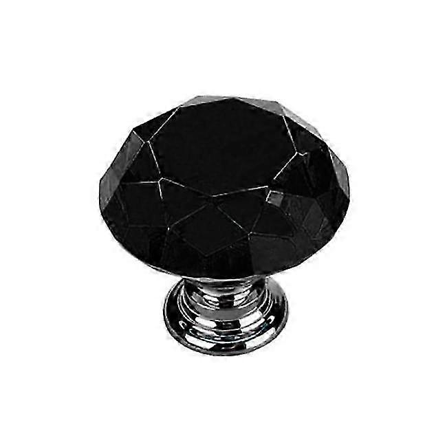 LM Knobs 2 pcs - Diamond / Crystal Black with silver base Black PBU