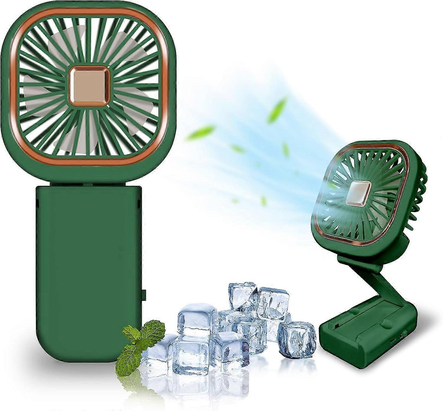 Handheld Mini Fan, 3 IN 1 Small Portable Fan, USB Rechargeable Folding Personal Fans with Strong Airflow 2 Speeds, Lanyard, Multi-Functional, 4 Colorf