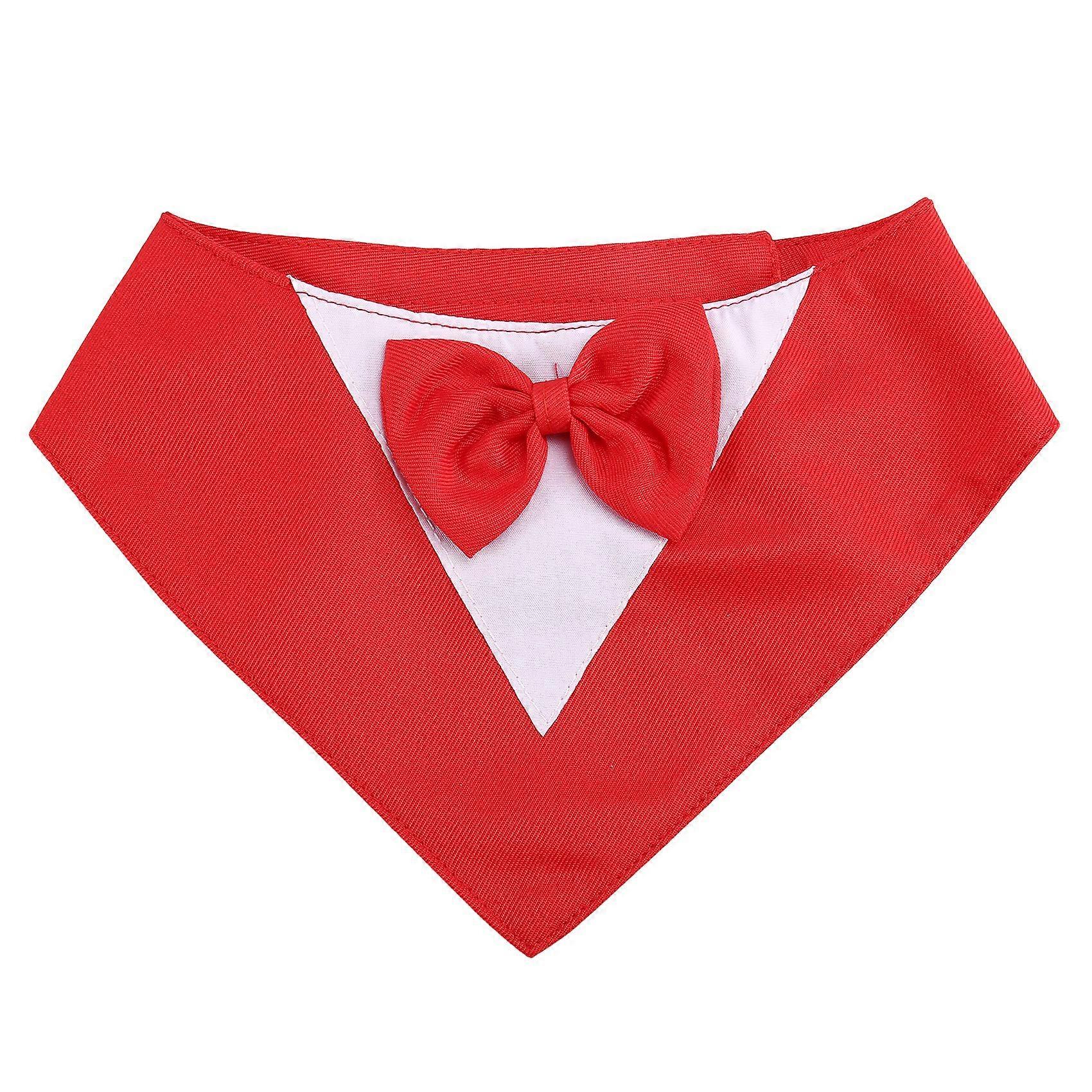 Dog ,Formal Dog Wedding Collar with Bow Tie,Pet Party,S Red