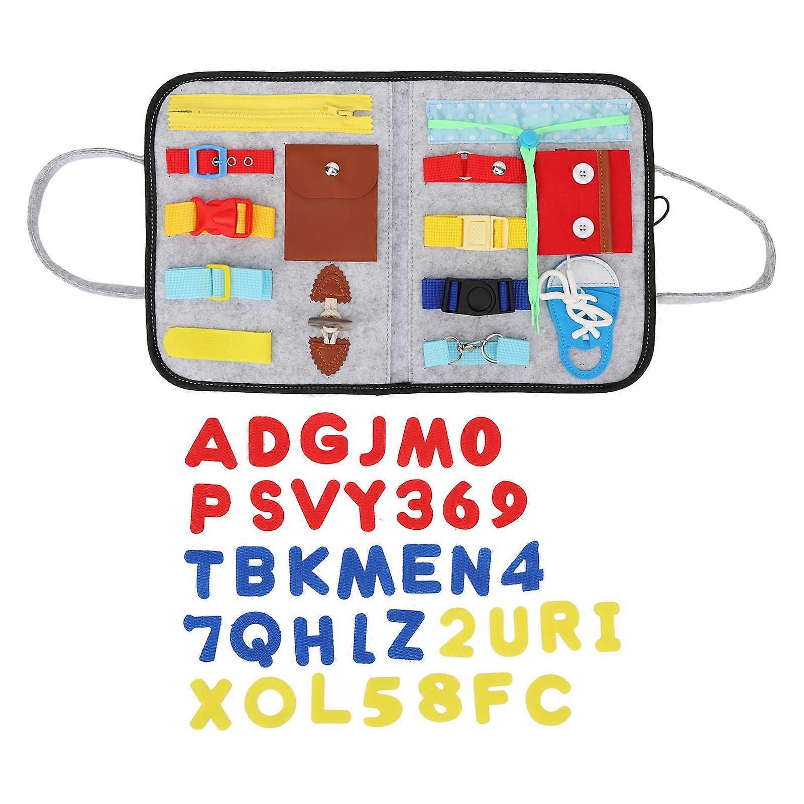 Activity Sensory Board Portable Zip Button Basic Skills Foldable Sensory Board with Carry Handle