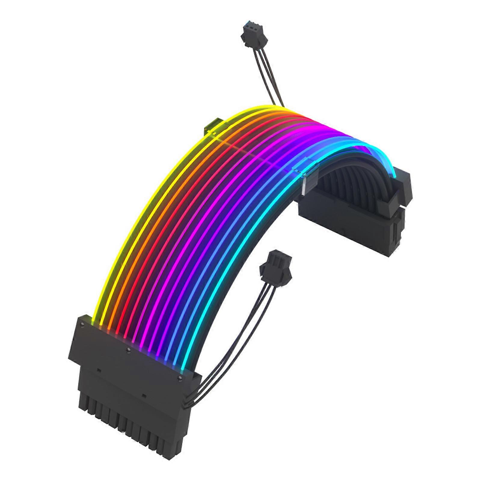 24P PVC Extension Cable ARGB Synchronous Extension Cord for Motherboards Connectors 245mm Length, 4.2mm Interfaces