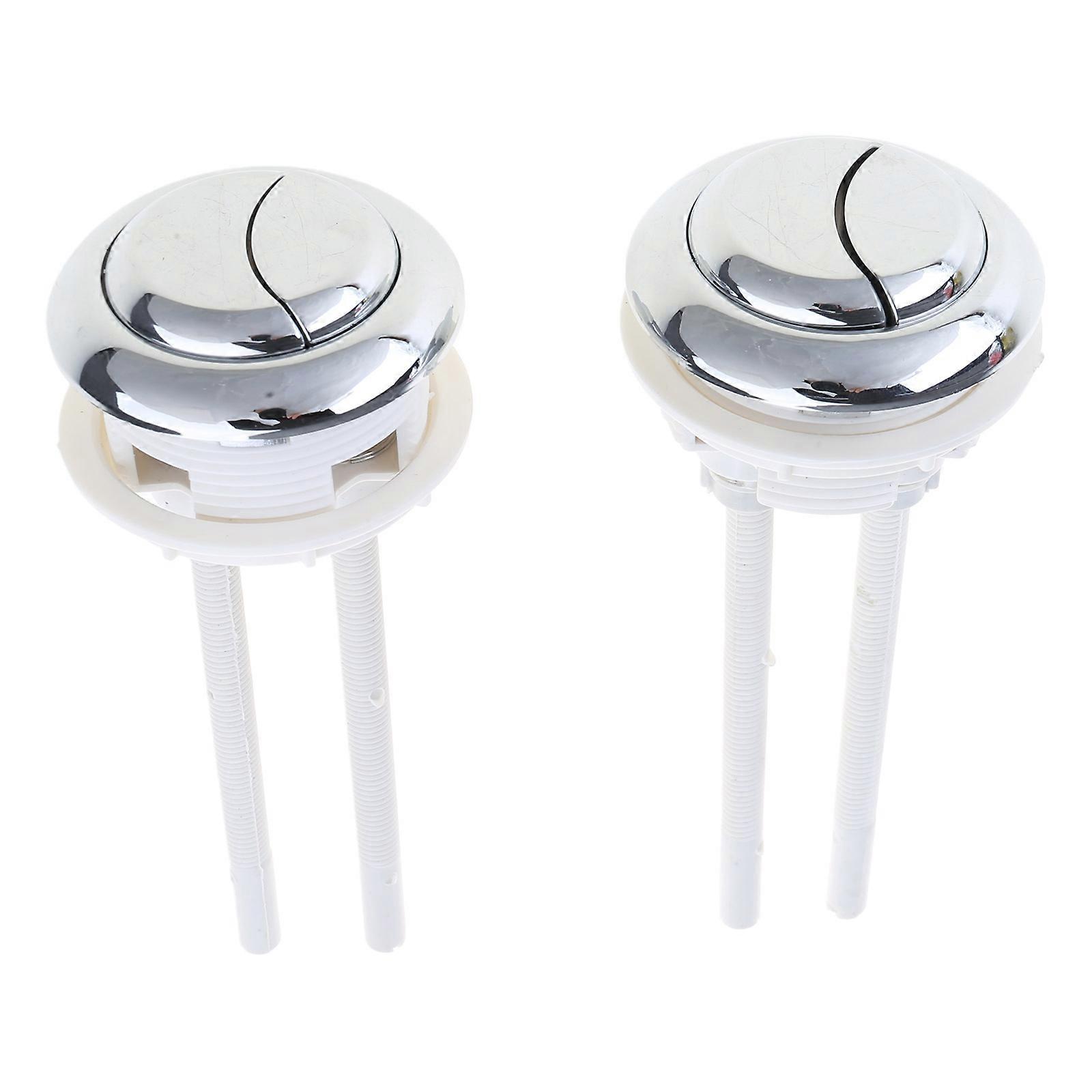 2pcs Round Toilet Tank Flush Button Adjustable Toilet Water Tank Button Double Push Flushing Button Toilet Accessories