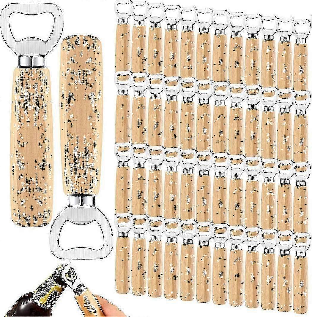50pcs木製栓抜き - ステンレス鋼ヘビーデューティーバーテンダーツールギフトセット