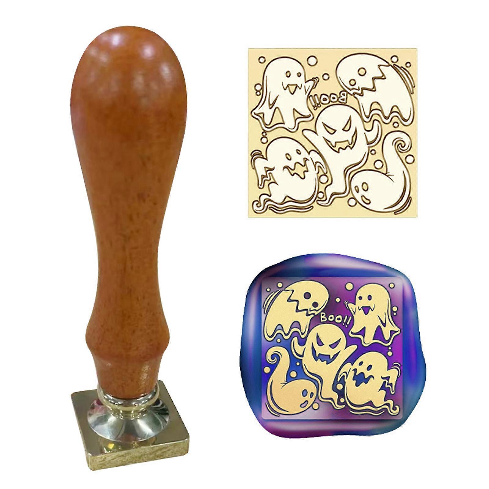 Replaceable Seal Stamp Wood Handle with Replaceable Stamp Head for Sealing Stamp, Scrapbooking Invitation Envelope
