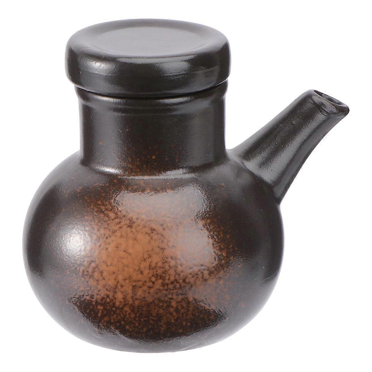 Unique Spice Keeper, Small Ceramic Soy Sauce Bottle Designed for Functional Kitchen Use