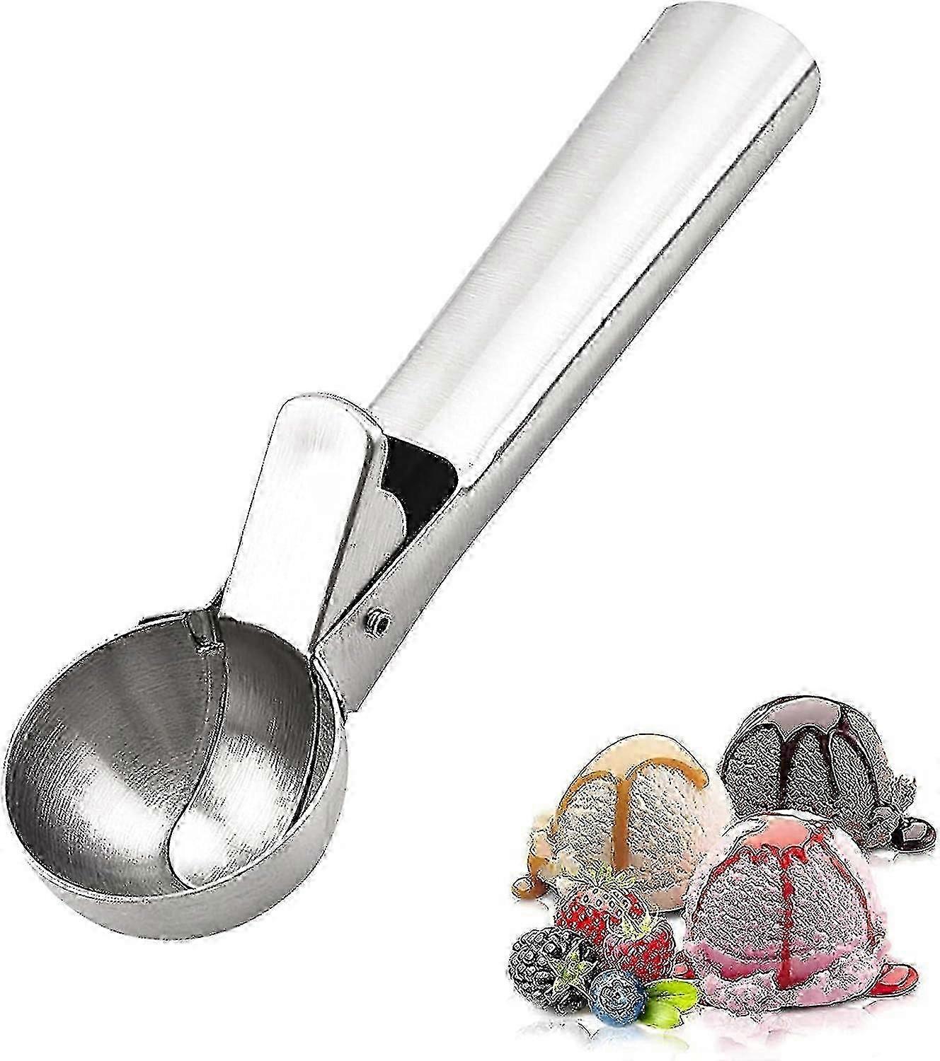Easy Trigger Ice Cream Scoops, Stainless Steel Cookie Scoop Suitable for Various Uses Including Meatballs, Melon Balls, Mashed Potatoes, and