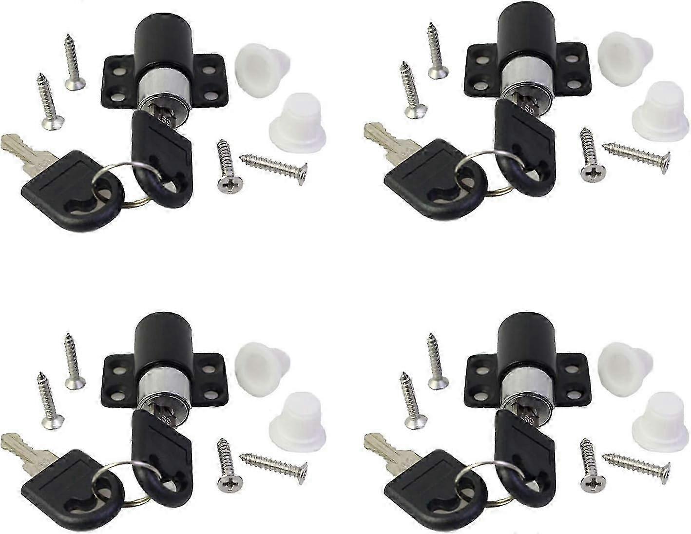 4-Pack Window and Door Security Lock System with Key, Childproof Locks for Windows, Sliding Patio Door Security Solutions