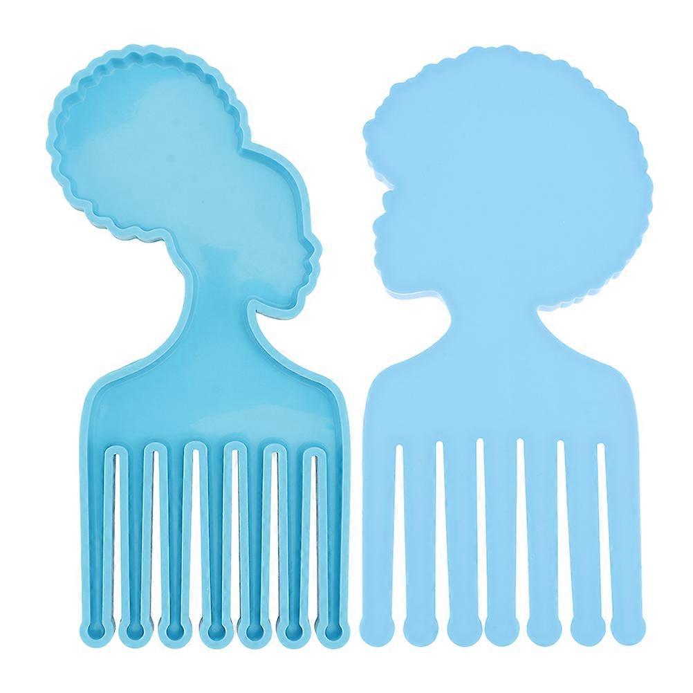 2 Pcs Afro Comb Silicone Molds for Epoxy Practical Comb Making Mold