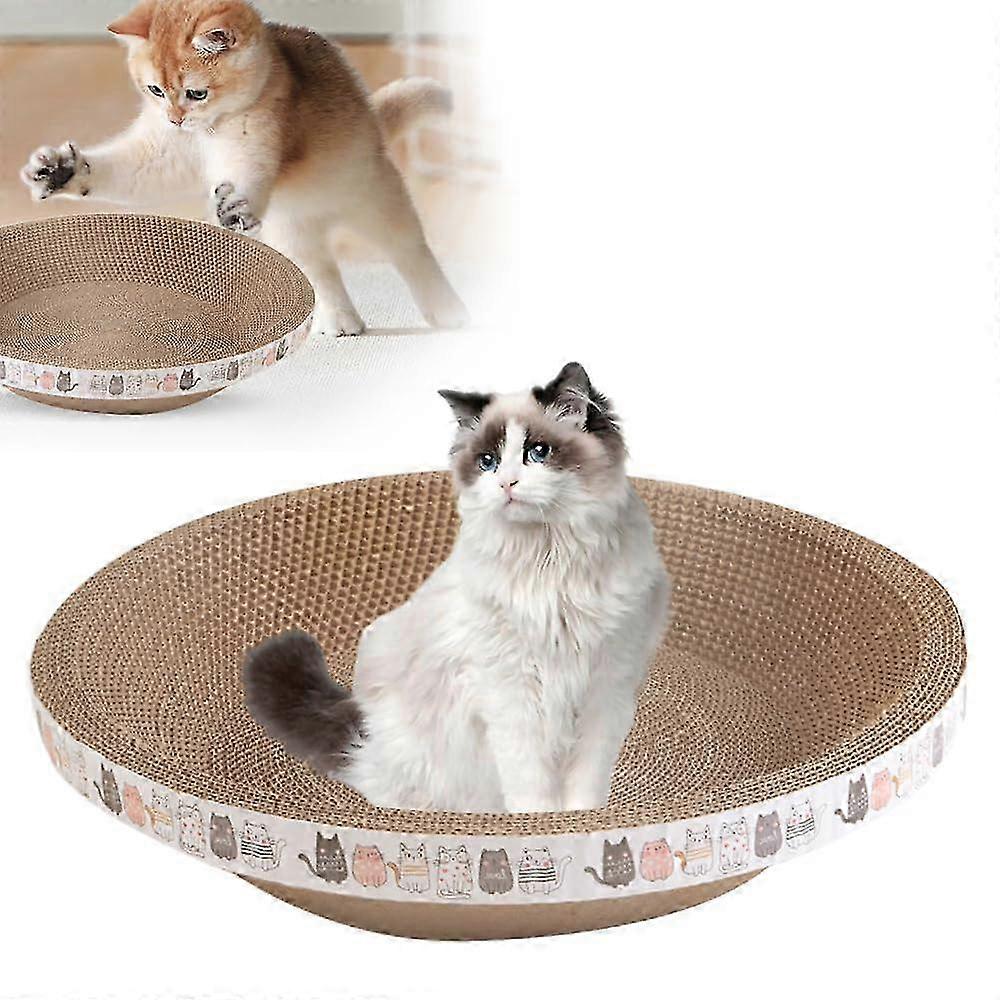 Compact Oval Cat Scratching Board - Small Round Size
