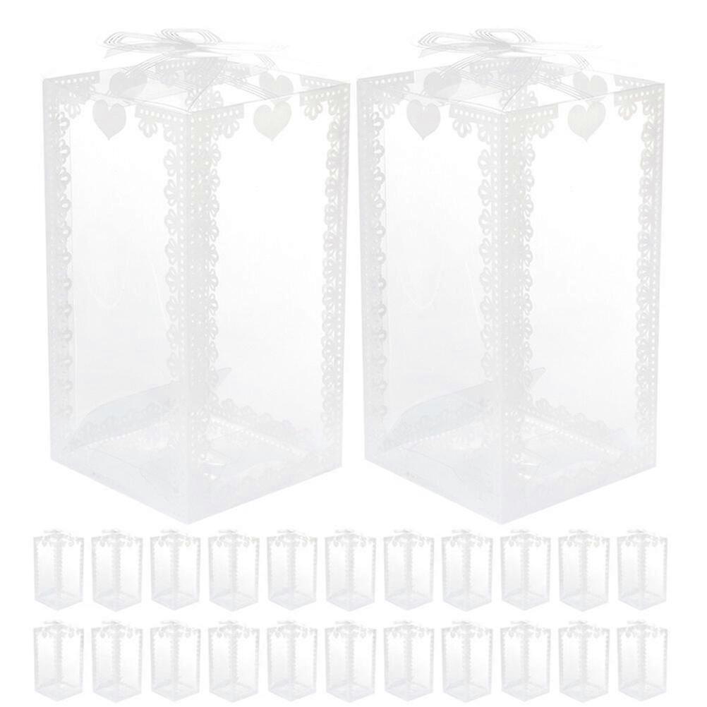 25Pcs Clear Favor Boxes Transparent Candy Storage Small Gift Packaging