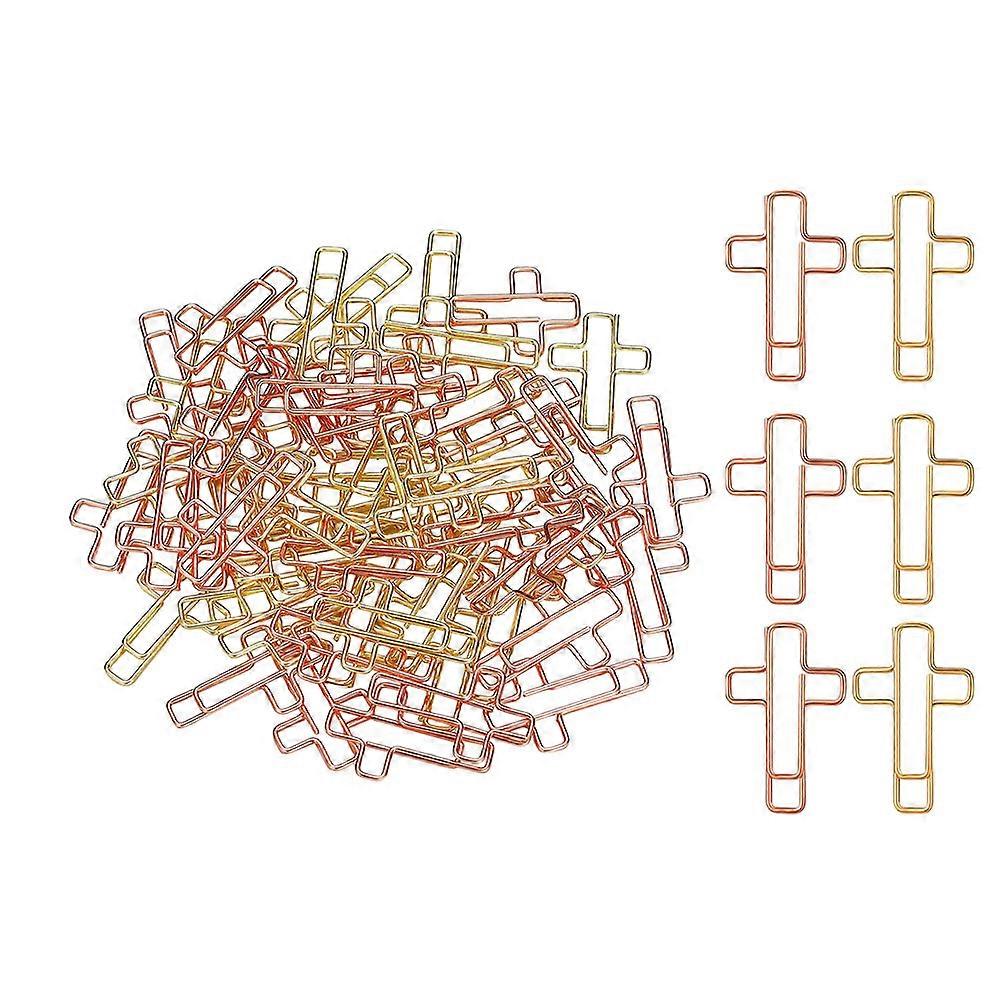 40PCS Cross Paper Clips in Gold and Rose Gold for Bible, Documents, Journaling – Office Organization Supplies