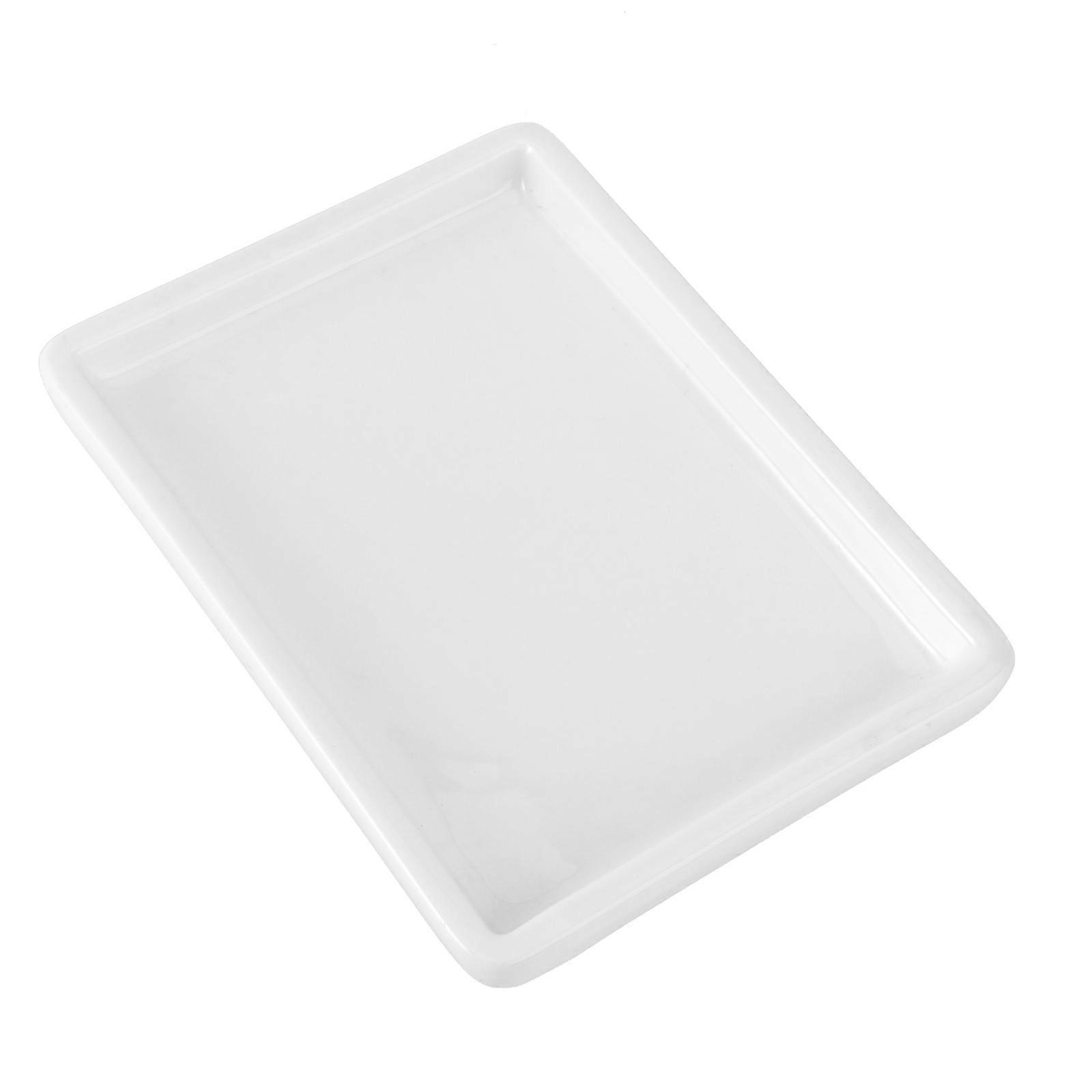 심플한 디자인의 욕조용 장식 비누 받침대, 13*9.5cm, 흰색 세라믹, 1개