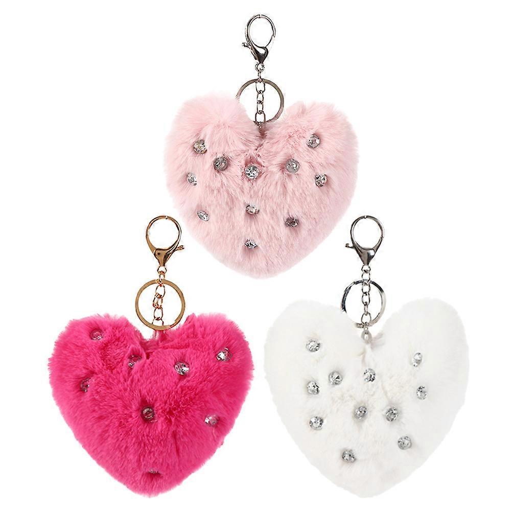 Stylish Heart Shaped Keyring Key Chain Charm For Everyday Use 3Pcs