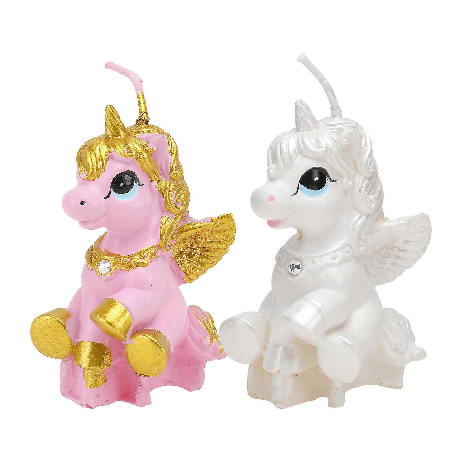 Colorful Birthday Candles Unicorn Shape Birthday Cake Insert Assorted Color 5.5 x 5.5 x 7.5 cm Kids Birthday Candles 2Pack