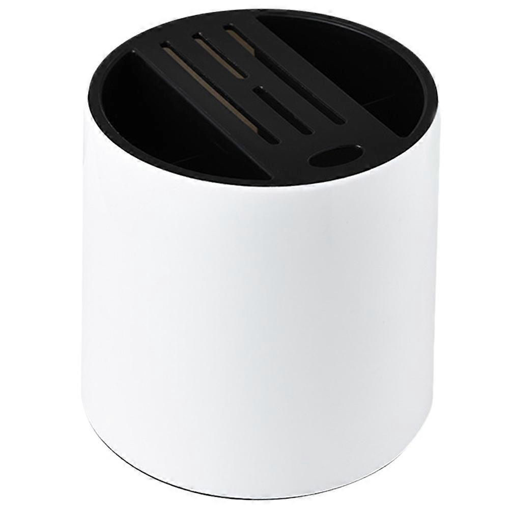 Kitchen Utensils Organizer Rotatable Kitchen Holder For Countertop Storage White 18.5x18.5x20.5cm Large Capacity 1Pcs