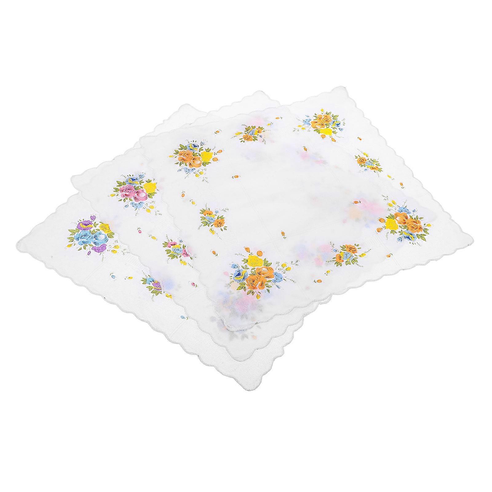 Wedding Handkerchief For Bride Soft Gentle Cotton Handkerchiefs Elegant 3Pcs
