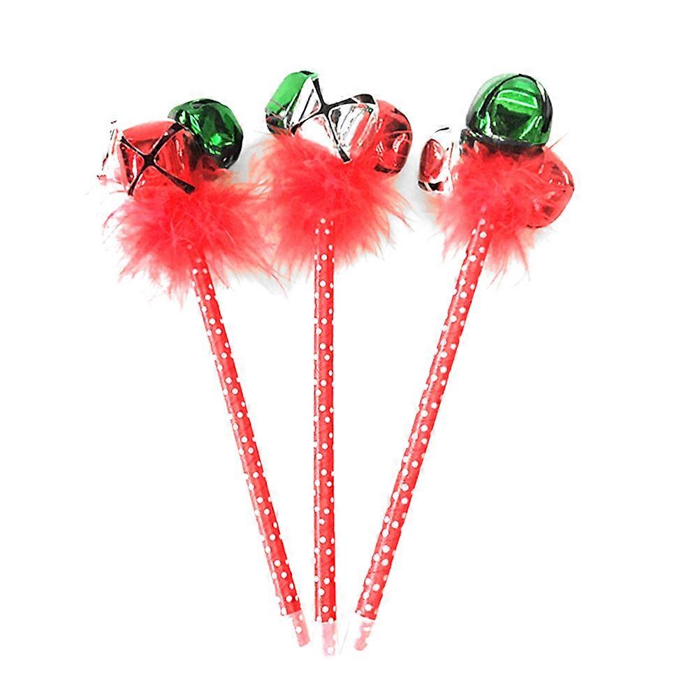 School Pen Cylindrical Shape Christmas Design For Children Home Use 3Pcs